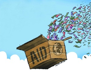 Foreign aid cartoon.